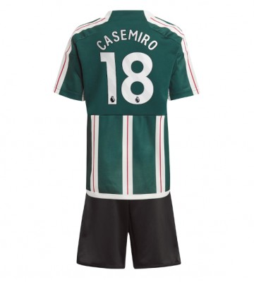 Manchester United Casemiro #18 Udebanesæt Børn 2023-24 Kort ærmer (+ korte bukser)